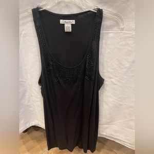Ladies Black beaded tank top